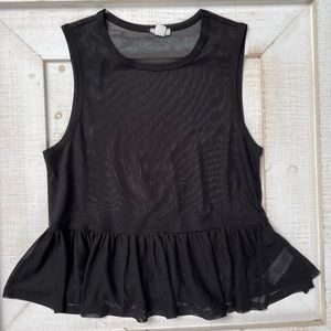 Garage Sheer Peplum Top
